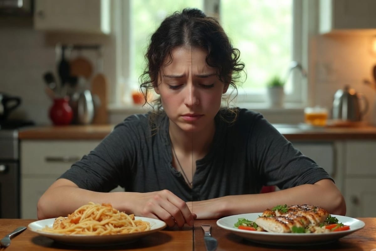 A choice between pasta and a low-carb meal